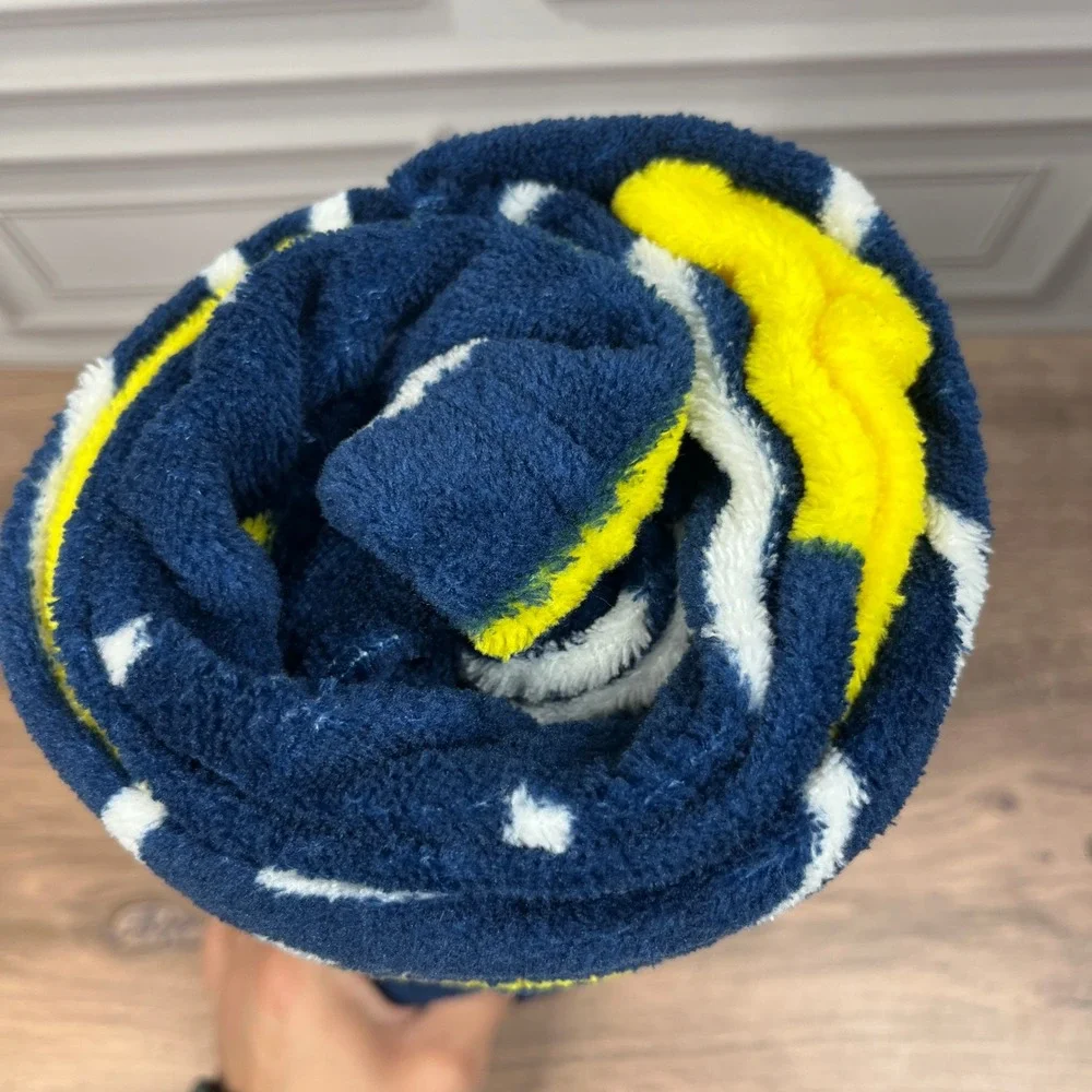 Michigan Wolverines Blanket Logo Brands 50x60 Navy Blue Classic‎ Fleece